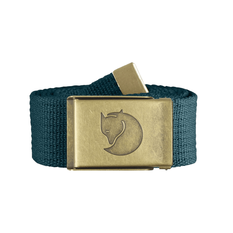 Fjällräven Outlets Glacier Green Canvas Messing Belte 4cm