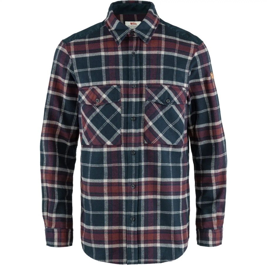 Fjällräven Outlets Mørk Marine-mørk Granat Övik Twill Skjorte M